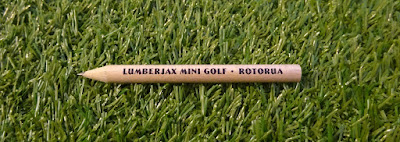 A pencil from Lumberjax Mini Golf in New Zealand from our friend James Astrop