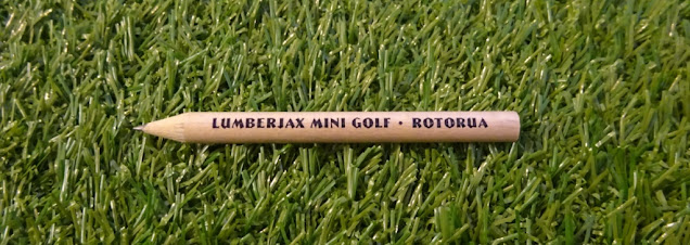 A pencil from Lumberjax Mini Golf in New Zealand from our friend James Astrop