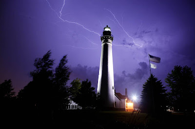 Lighthouse on Lake Michigan