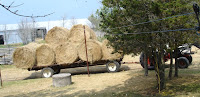 Hay bales leaving