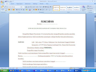 Contoh Surat Penetapan dari Pengadilan  contoh surat dan 