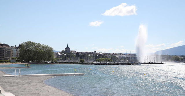 baignade dans le lac de geneve suisse