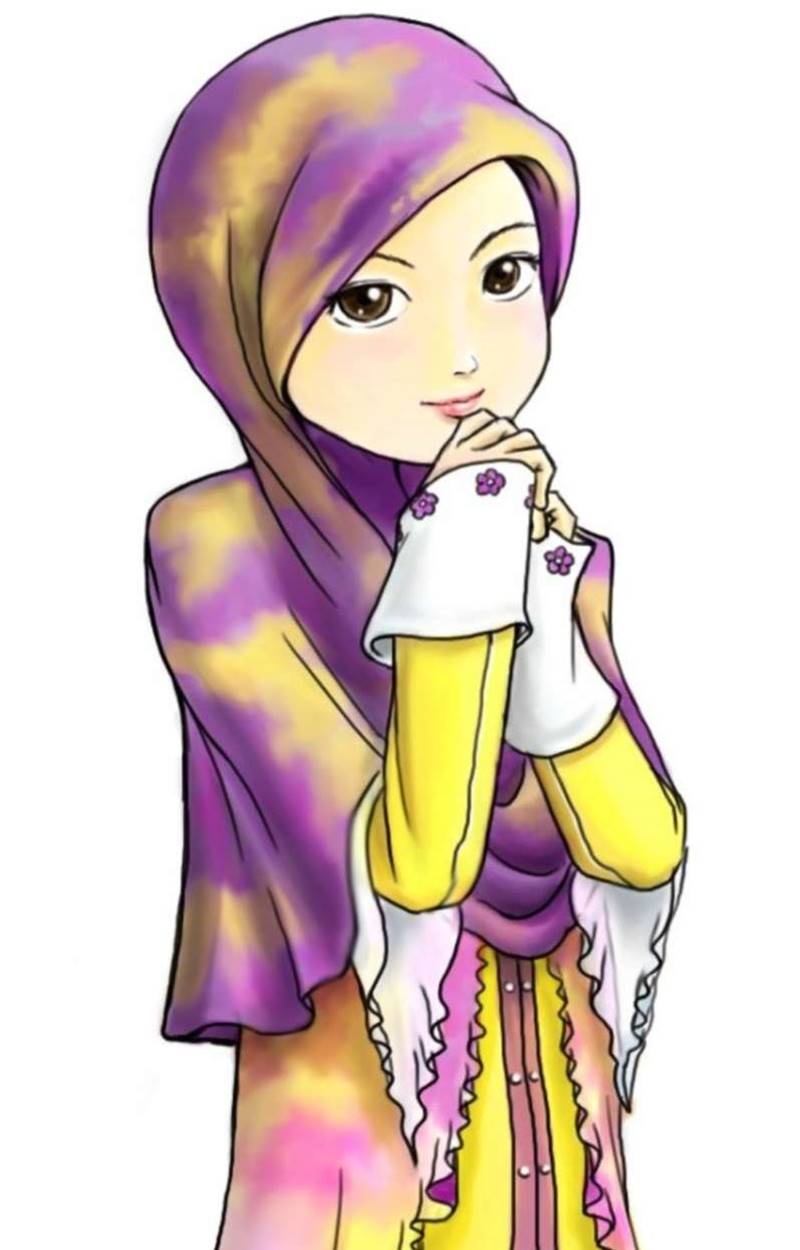 Muslimah Cantik Gambar Kartun Perempuan Cantik Berhijab Cikimmcom