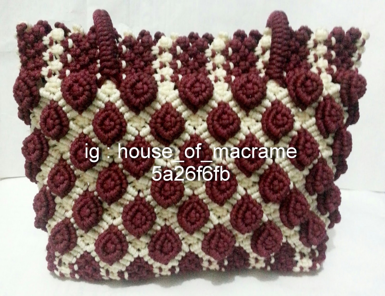  Tas  Tali  Kur  Motif  Bunga Mawar  Timbul  Warna Maroon 