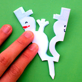 how to cut snowman snowflakes with kids