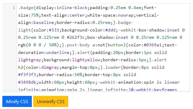CSS minifier | CSS unminifier - Free online tool