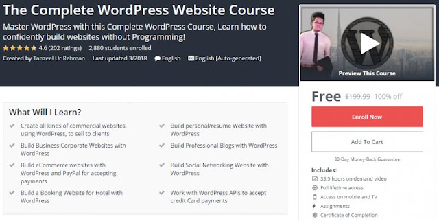 [100% Off] The Complete WordPress Website Course| Worth 199,99$