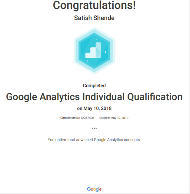 Google Analytics Individual Qualification Certificate