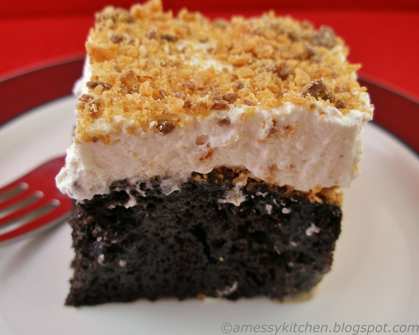 make That a butterfinger Messy Scratch Kitchen: to how From Crunch at Caramel blizzard  Cake  home  Chocolate