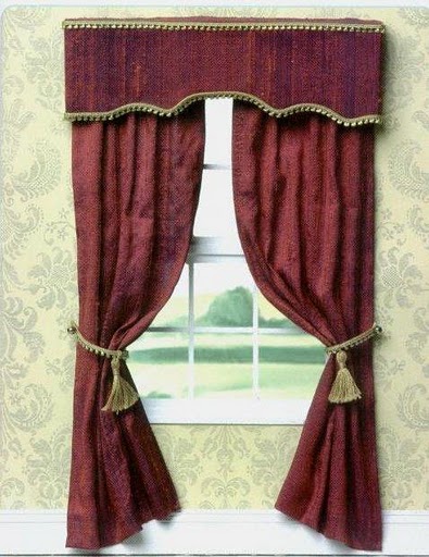 Cortinas e Sanefas Para Casa de Bonecas ou Dollhouse 7