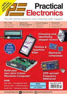 PE Practical Electronics - November 2019 | ISSN 0262-3617 | TRUE PDF | Mensile | Professionisti | Elettronica | Tecnologia
Everyday Practical Electronics is a UK published magazine that is available in print or downloadable format.
Practical Electronics was a UK published magazine, founded in 1964, as a constructors' magazine for the electronics enthusiast. In 1971 a novice-level magazine, Everyday Electronics, was begun by the same publisher. Until 1977, both titles had the same production and editorial team.
In 1986, both titles were sold by their owner, IPC Magazines, to independent publishers and the editorial teams remained separate.
By the early 1990s, the title experienced a marked decline in market share and, in 1992, it was purchased by Wimborne Publishing Ltd. which was, at that time, the publisher of the rival, novice-level Everyday Electronics. The two magazines were merged to form Everyday with Practical Electronics (EPE) - the «with» in the title being dropped from the November 1995 issue. In February 1999, the publisher acquired the former rival, Electronics Today International, and merged it into EPE.