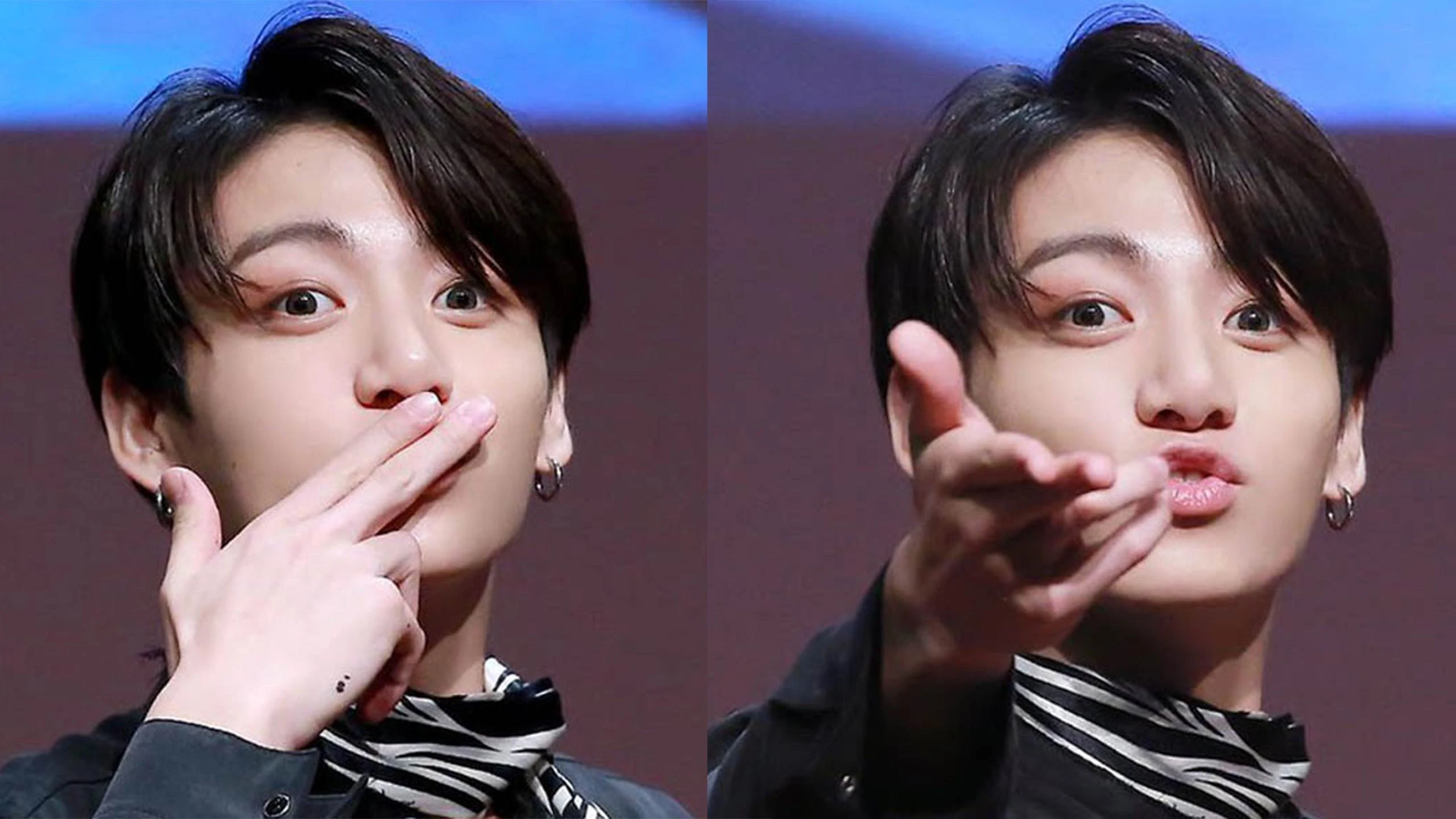 Jungkook sending kisses to army