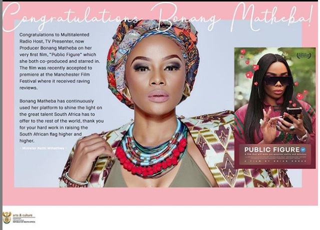 jaiyeorie + Bonang Matheba Celebrated By The Honorable Minister Nathi Mthethwa, South Africa’s minister of Arts & Culture