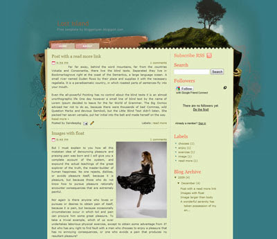 Lost island blogger template