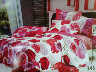 Sprei Eksklusif Motif Bunga Mawar Merah