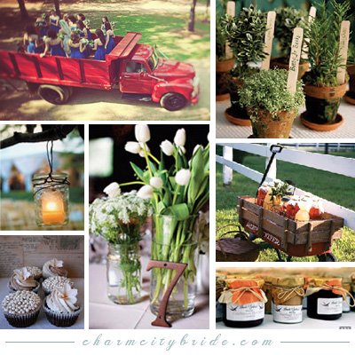 GET THE LOOK Farm Chic Themed Wedding Farmer Chic vintage country 