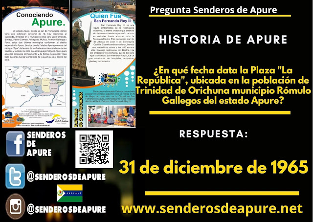 RESPUESTA DEL CONCURSO: Respuesta de nuestra pregunta Senderos de Apure.