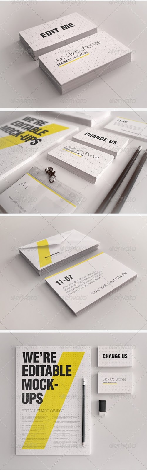Bộ Realistic Stationery Mockups Set 1- Corporate ID
