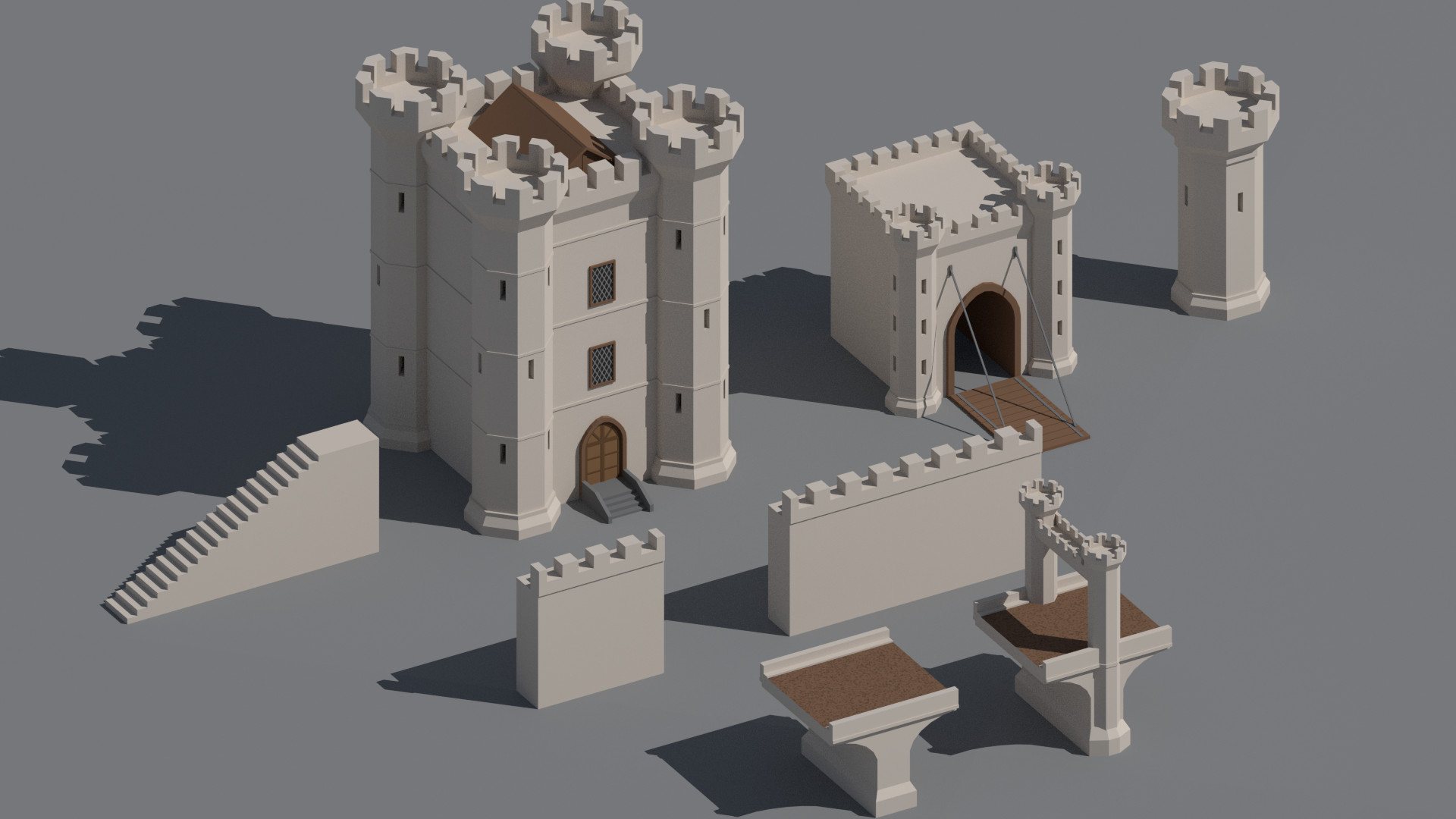 Low Poly polygon medieval fantasy