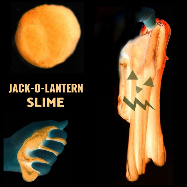 FUN KID PROJECT:  MAKE JACK-O-LANTERN SLIME (It glows in the dark!)