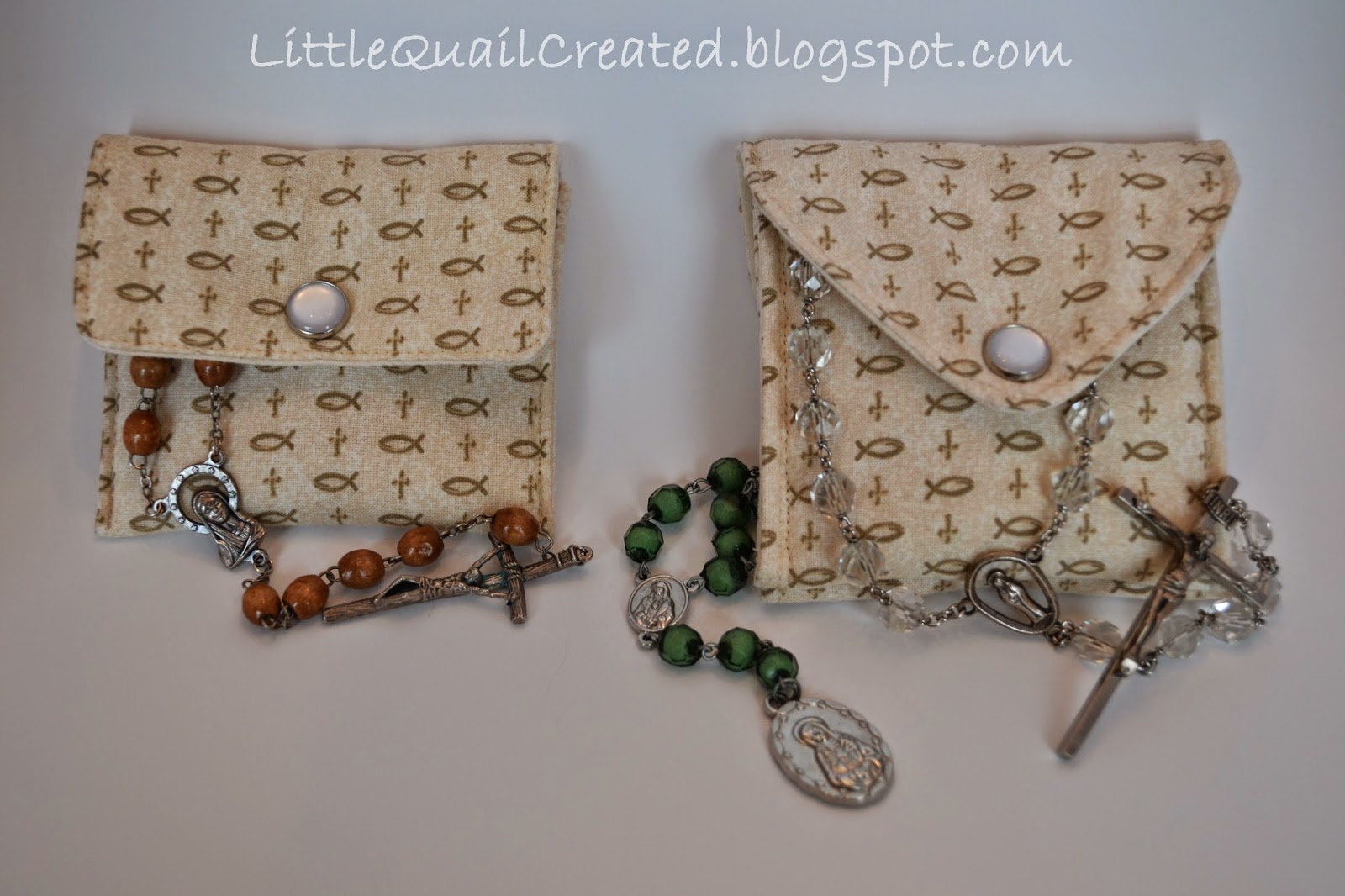 Rosary Pouch Blue/White Brocade - Our Daily Bread Catholic Gifts