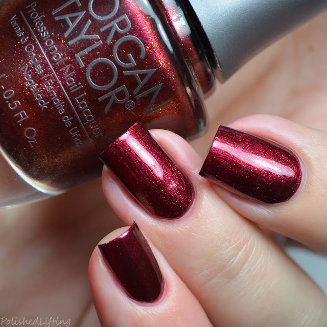 red metallic nail polish