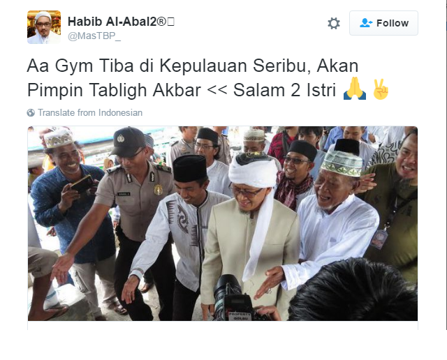 Jahat, Ahoker Ini Hina Aa Gym dengan "Salam 2 Istri"!