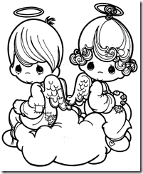 Dibujos para colorear de los precious moments del amor y la amistad