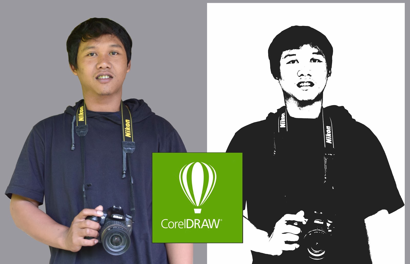 TakTeg EDIT FOTO MENJADI GAMBAR HITAM PTIH DENGAN CORELDRAW