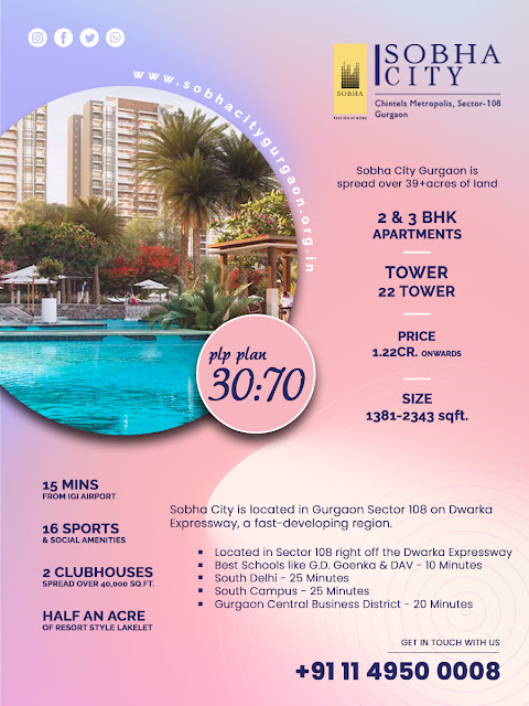 Sobha city Gurgaon: Pay 30% Now & Rest on Possession