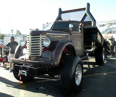 welder up rat rod race car and it's Diamond T hauler