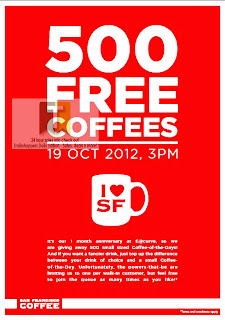 San Francisco FREE 500 CoFFEES offer