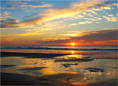 December's Glory Sunrise on the beach photography by Jennifer Johnson