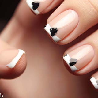 French bowtie manicure nail art design