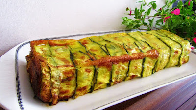 Složenac od tikvica, sira i pršuta / Zucchini terrine with prosciutto and cheese