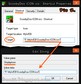 How to copy path icon in shortcut