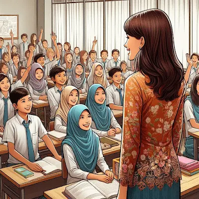 Harapan semua kelas bisa terjadi suasana gembira, seperti ilustrasi ini