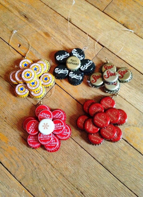 Beer bottle cap craft project ~ crafts and arts ideas