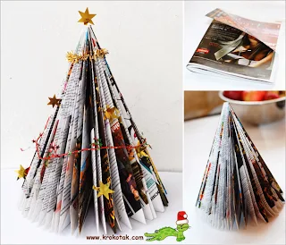 DIY Christmas Tree Recicling Magazines. 