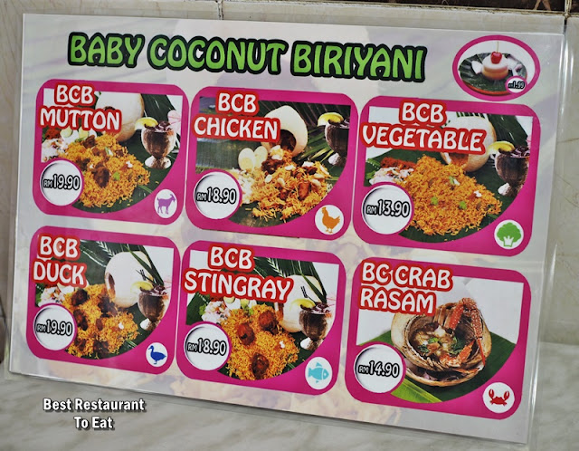 Mahesha TTDI Baby Coconut Briyani Menu Prices