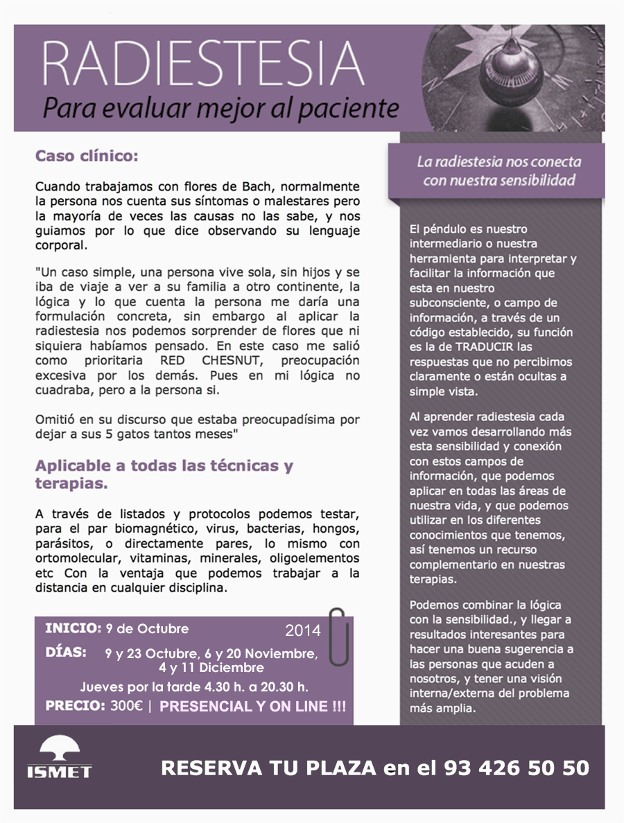 Radiestesia Médica - curso Presencial