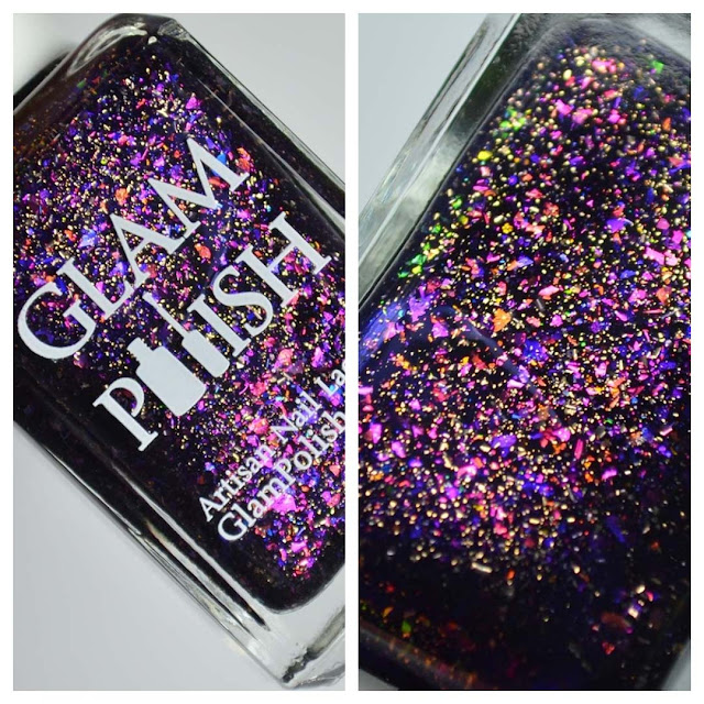 purple jelly nail polish with flakies