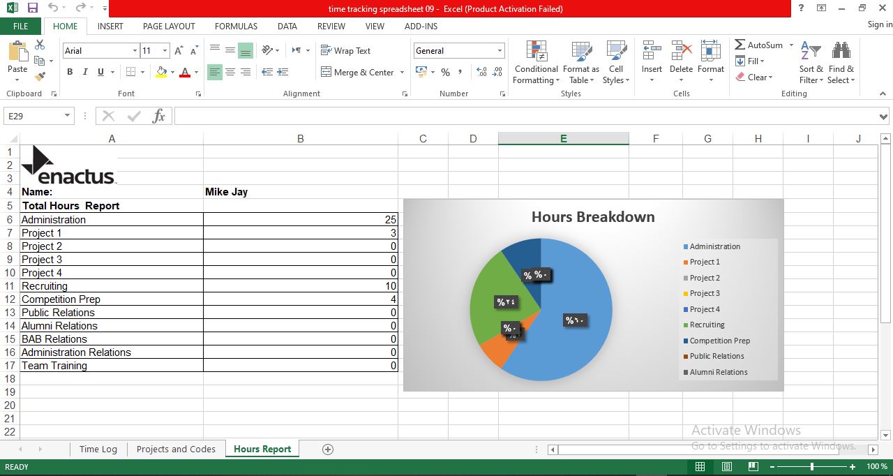 Time Tracking Excel Template Free