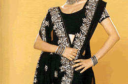 Indian Women Black Color Saree Dress