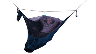 Amok Equipment Flat Lay Camping Hammock with Mosquito Net and Suspension Kit. Portable Hammock for One Person that can be turned into a Chair
