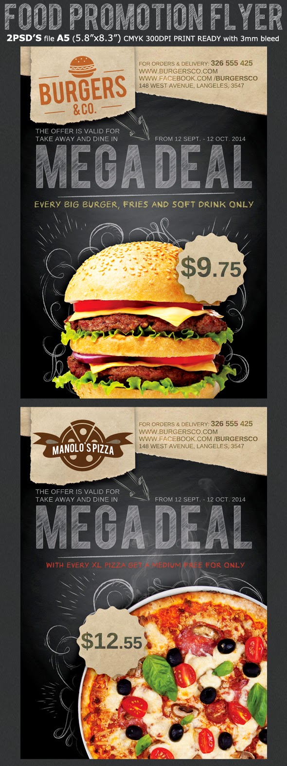  Restaurant/ Fast Food Promotion Flyer Template