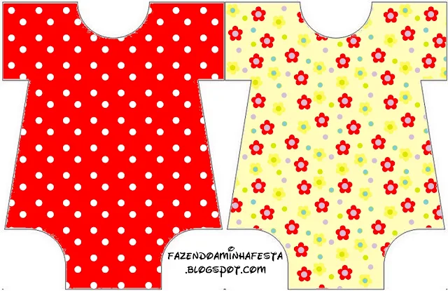 Red Flowers in Yellow,  Baby Bodysuit invitation.