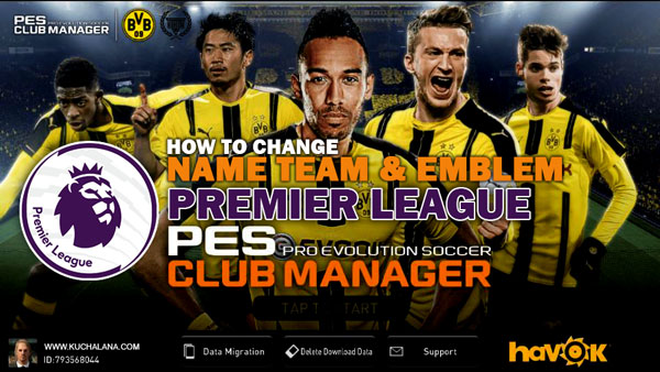 real club name and Club emblem for Premier League  Released, PES Club Manager : Premier League Real Club Name And Club Emblem