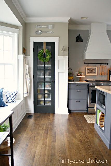 Black glass pantry door