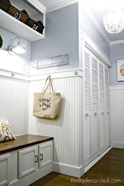 Laundry room turned mudroom makeover